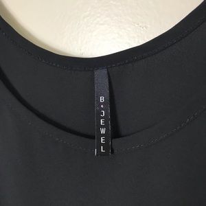B Jewel Tops - B.Jewel | Embroidered Strap Black Tank Top | L B Jewel Tops - B.Jewel | Embroidered Strap Black Tank Top | L
